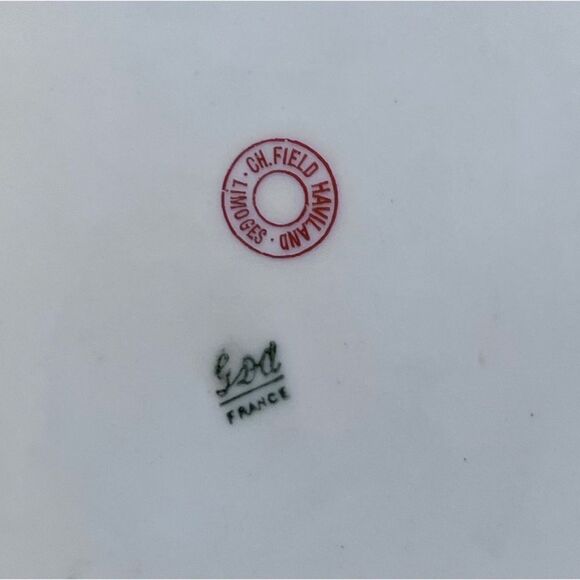 Vintage GDA CH Field Haviland Limoges France Floral Dinner Plates & Serving Dish - Picture 14 of 15